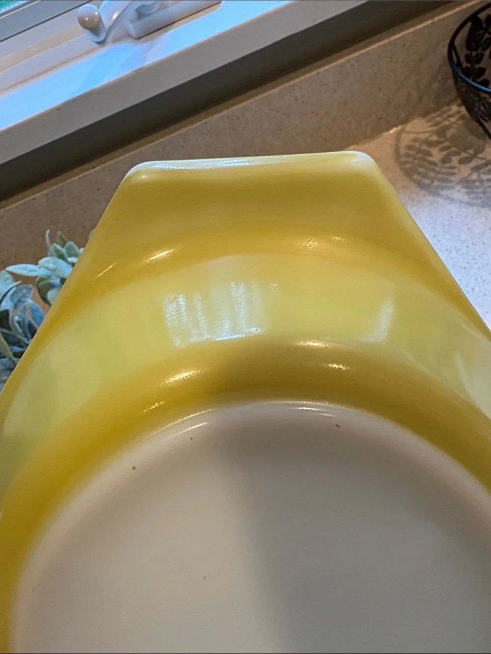 Vintage Pyrex Yellow Divided Casserole 1 1/2 QT